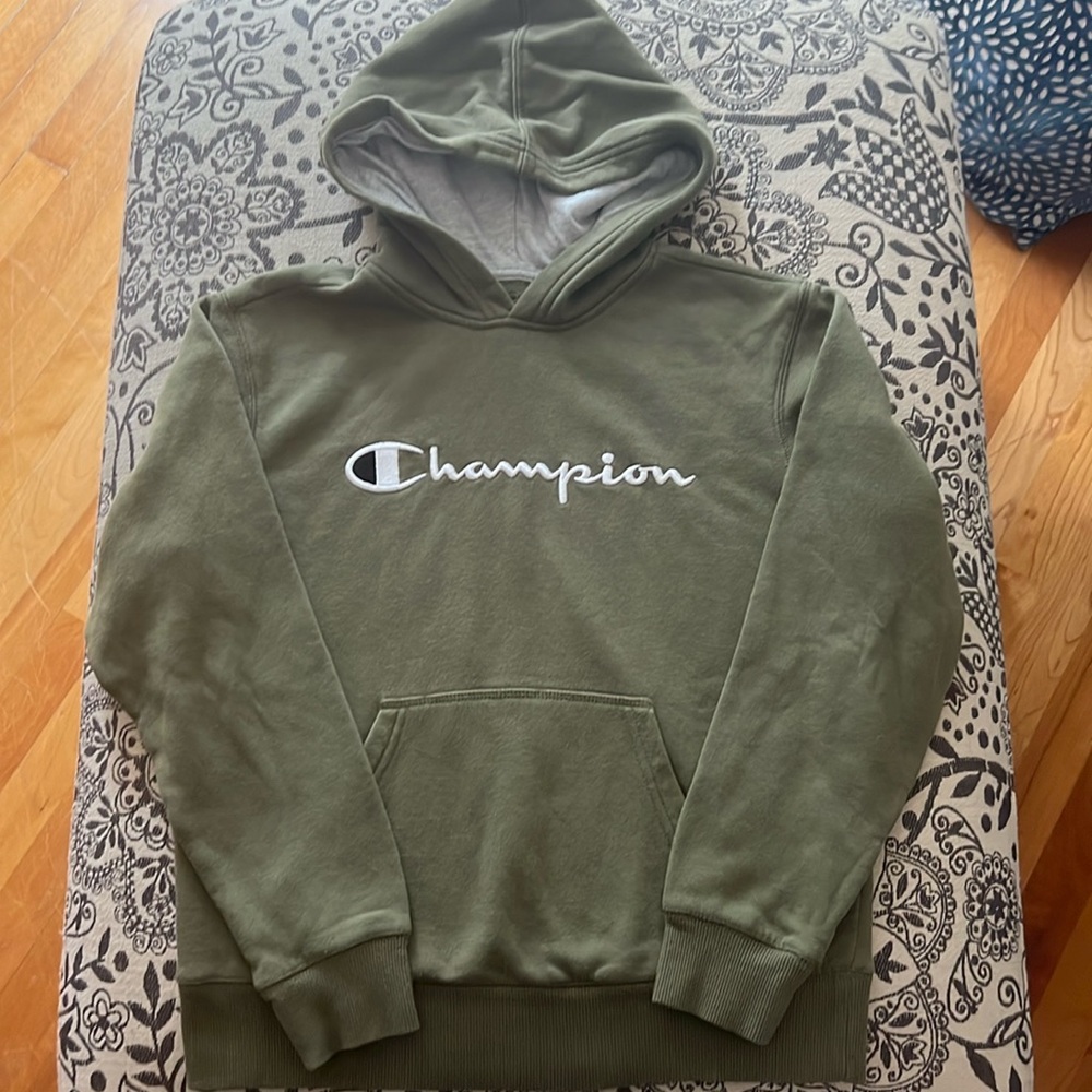 Champion Hoodie Olive Green Youth - L 12/14